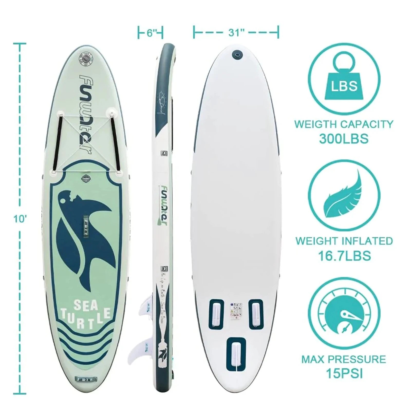 [AU Direct]  Inflatable Stand up Paddle Board Surfboard Complete Paddle Board Accessories Adjustable Paddle Pump ISUP Travel Backpack Leash Waterproof Bag Adult Paddle Board SUPFW09A