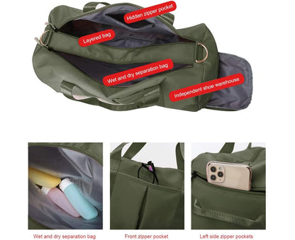 Sports Gym Bag with Shoe Bag Wet Bag Duffle Bag Waterproof Travel Bag