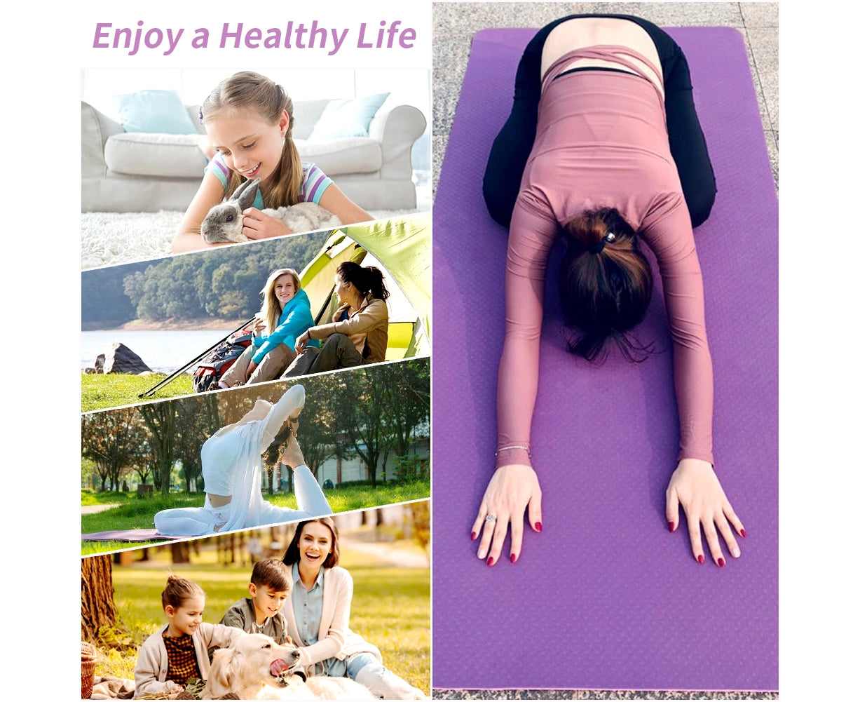 Yoga Mat Thick Wide Non-Slip Exercise Fitness Pilate Gym Dance Sports Pad