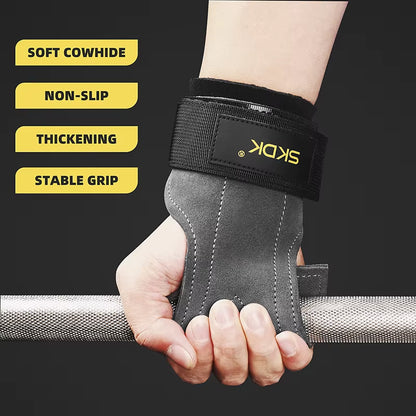 SKDK Gym Grips Palm Guards Cowhide Palm Protector Weightlifting Gymnastics Workout Gloves Grips Fitness Training Equipment