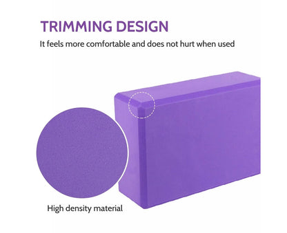 2PCS Yoga Block Brick Foaming Home Exercise Practice Fitness Gym Sport Tool -Purple