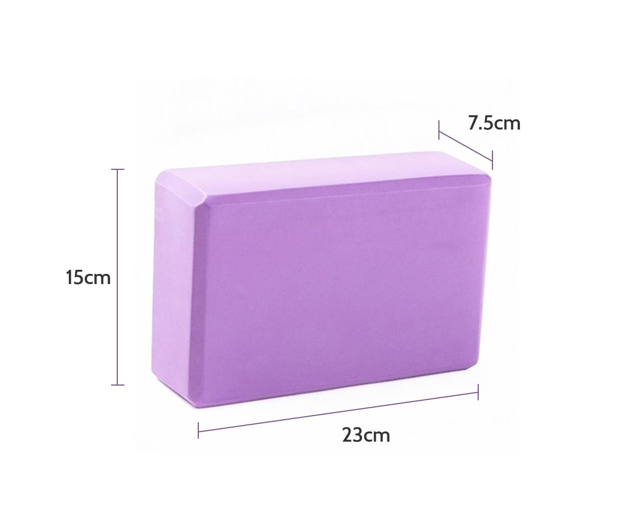 2PCS Yoga Block Brick Foaming Home Exercise Practice Fitness Gym Sport Tool -Purple