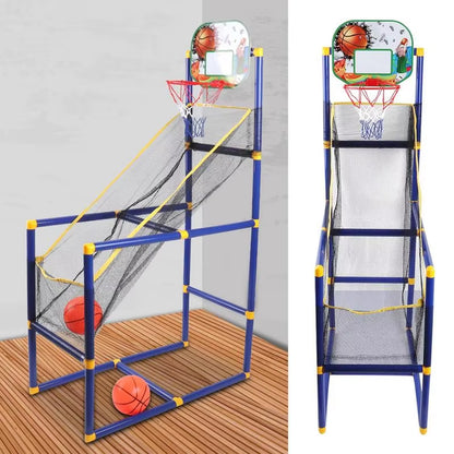 Sports Game Set Indoor Outdoor Basketball Stand Net Hoop Backboard Pump Game Set Basketball Training Toy for Children