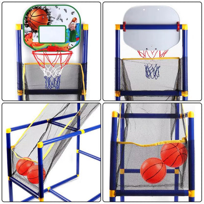 Sports Game Set Indoor Outdoor Basketball Stand Net Hoop Backboard Pump Game Set Basketball Training Toy for Children