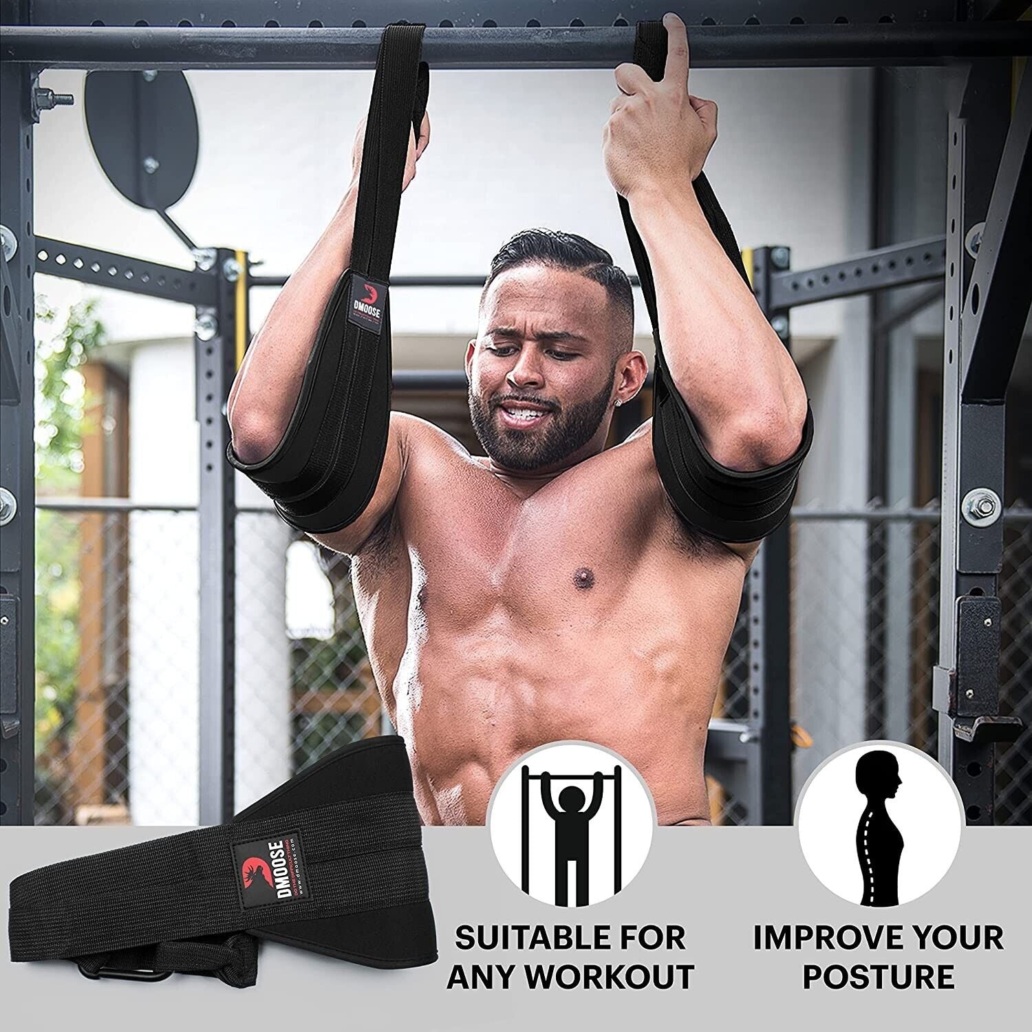 Dmoose Fitness Hanging Ab Straps for Abdominal Muscle Building and Core Strength