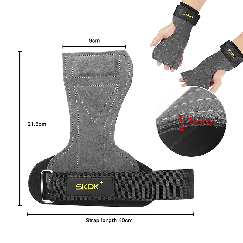 SKDK Gym Grips Palm Guards Cowhide Palm Protector Weightlifting Gymnastics Workout Gloves Grips Fitness Training Equipment