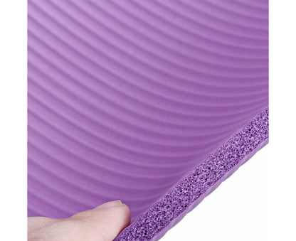 Purple NBR Yoga Mat Thick Pad Nonslip Exercise Fitness Pilate Gym Durable 15Mm