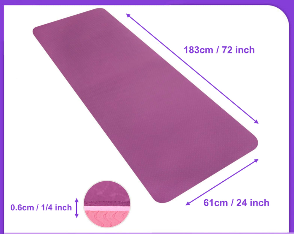 Yoga Mat Thick Wide Non-Slip Exercise Fitness Pilate Gym Dance Sports Pad