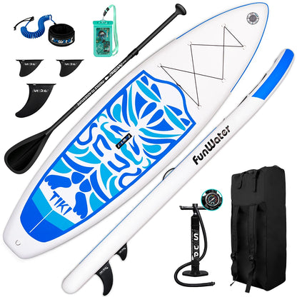 [AU Direct]  10'6'' Inflatable Ultra-Light (17.6Lbs) Stand up Surfboard for All Skill Levels Everything Included with Stand up Paddle Board, Adj Paddle, Pump, ISUP Travel Backpack, Leash, Waterproof Bag SUPFW02A