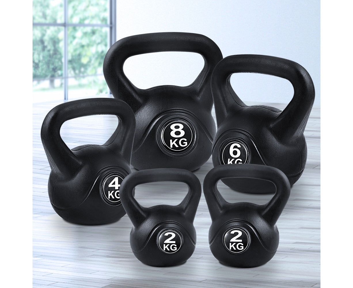 22Kg Kettlebell Set Weight Lifting Kettlebells Bench Dumbbells Gym Home